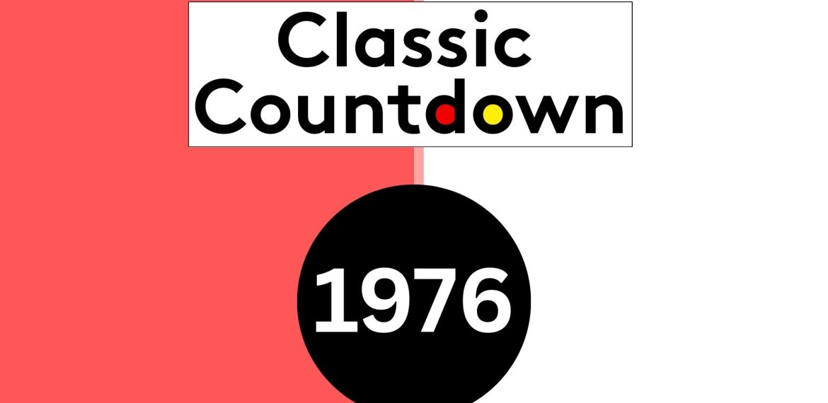 Classic Countdown is written in bold black text above a large black circle containing 1976 in white, with a red and white split background—evoking the spirit of iconic mixtapes from the era.