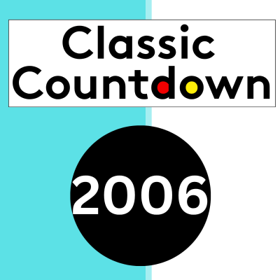 A graphic with the text Classic Countdown above a large black circle containing 2006, styled with Mortal Kombat-inspired colors—o in red, u in yellow, n in black. The background is half teal and half white.